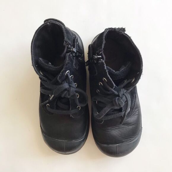 Palladium black suede/leather combat boots EUC size 9.5 toddler - Picture 4 of 10